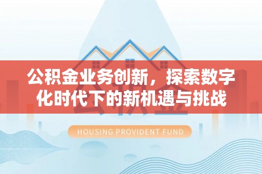 昌乐公积金业务创新，探索数字化时代下的新机遇与挑战