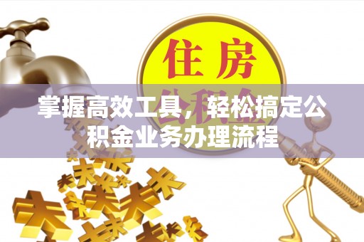 昌乐掌握高效工具，轻松搞定公积金业务办理流程